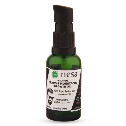 Nesa Premium Beard & Moustache Growth Oil for Men - 30 ML - With Argan Oil - Nourishment, Growth, and Shine